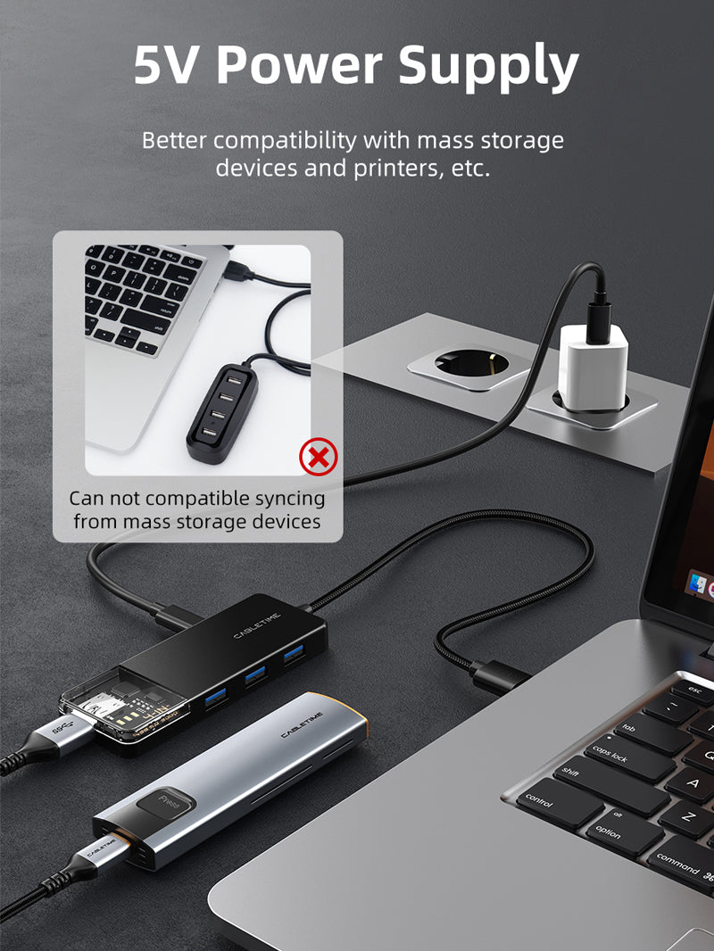 Hub USB 3.0 4 ports câble 120cm - CPC informatique