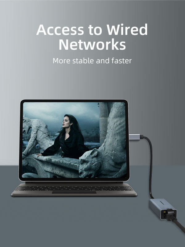 CABLETIME Thunderbolt 3 USB C to Rj45 Ethernet Adapter, More stable and faster network