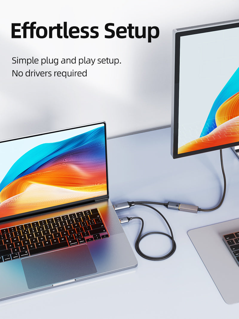 HDMI Male to DisplayPort Female Adapter 4K 60Hz With USB Power 