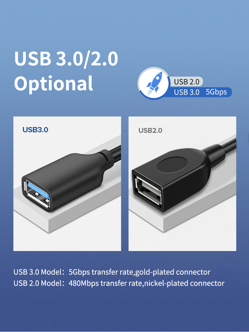 USB 2.0 A Male to A Female Extension Cable 2M 3M 