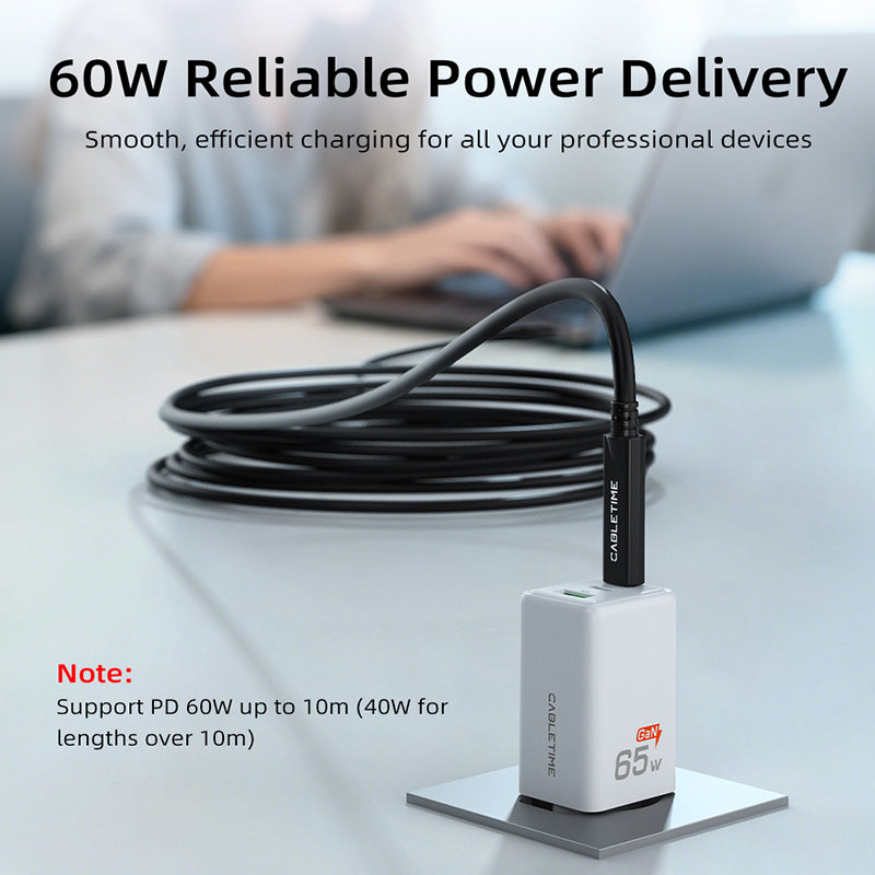 Длинный активный оптический кабель USB C AOC 60W 10GbpsG 8K60hz видео 5м 10м 15м