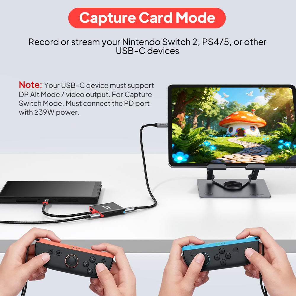 4K144Hz Switch 2 Dock Udskiftning Bærbar TV Dock Station 3-i-1 til Switch/Switch 2/Steam Deck