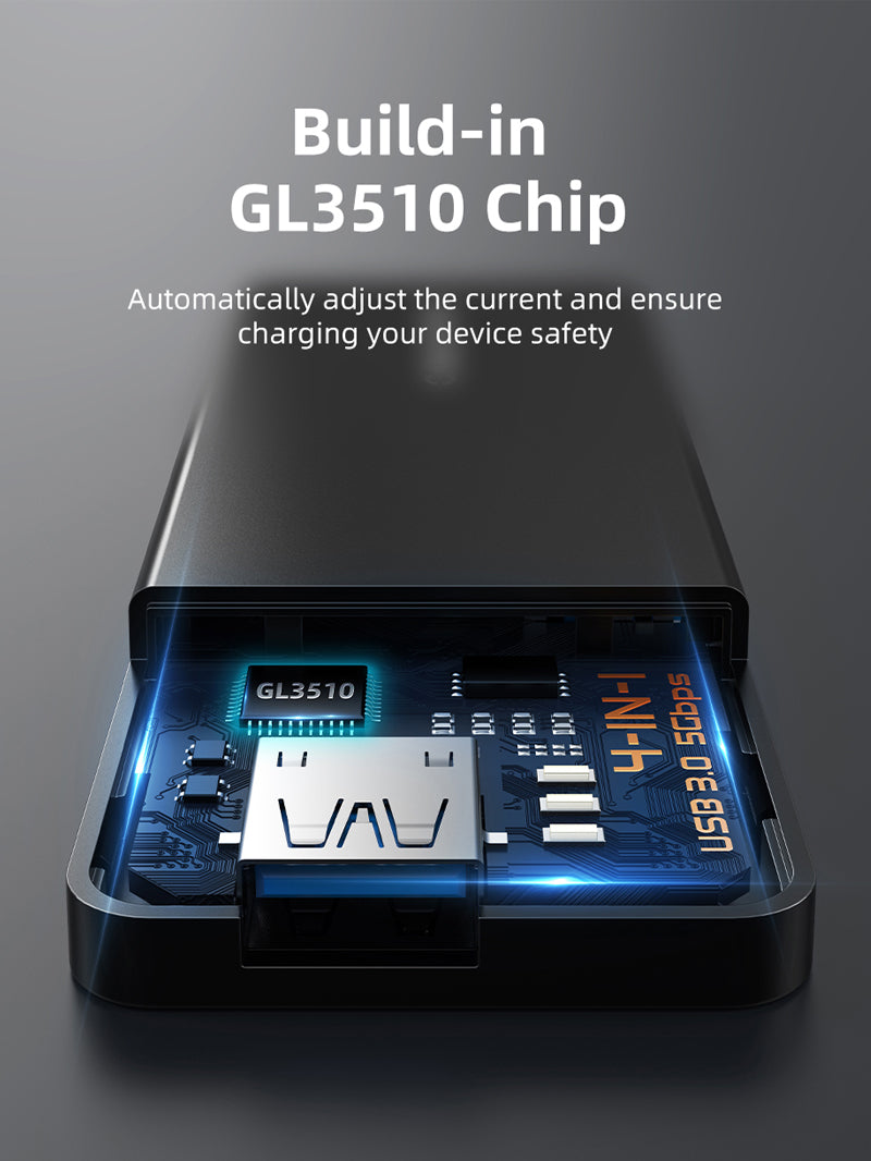4 ports usb 3.0 hub with GL3510 chip