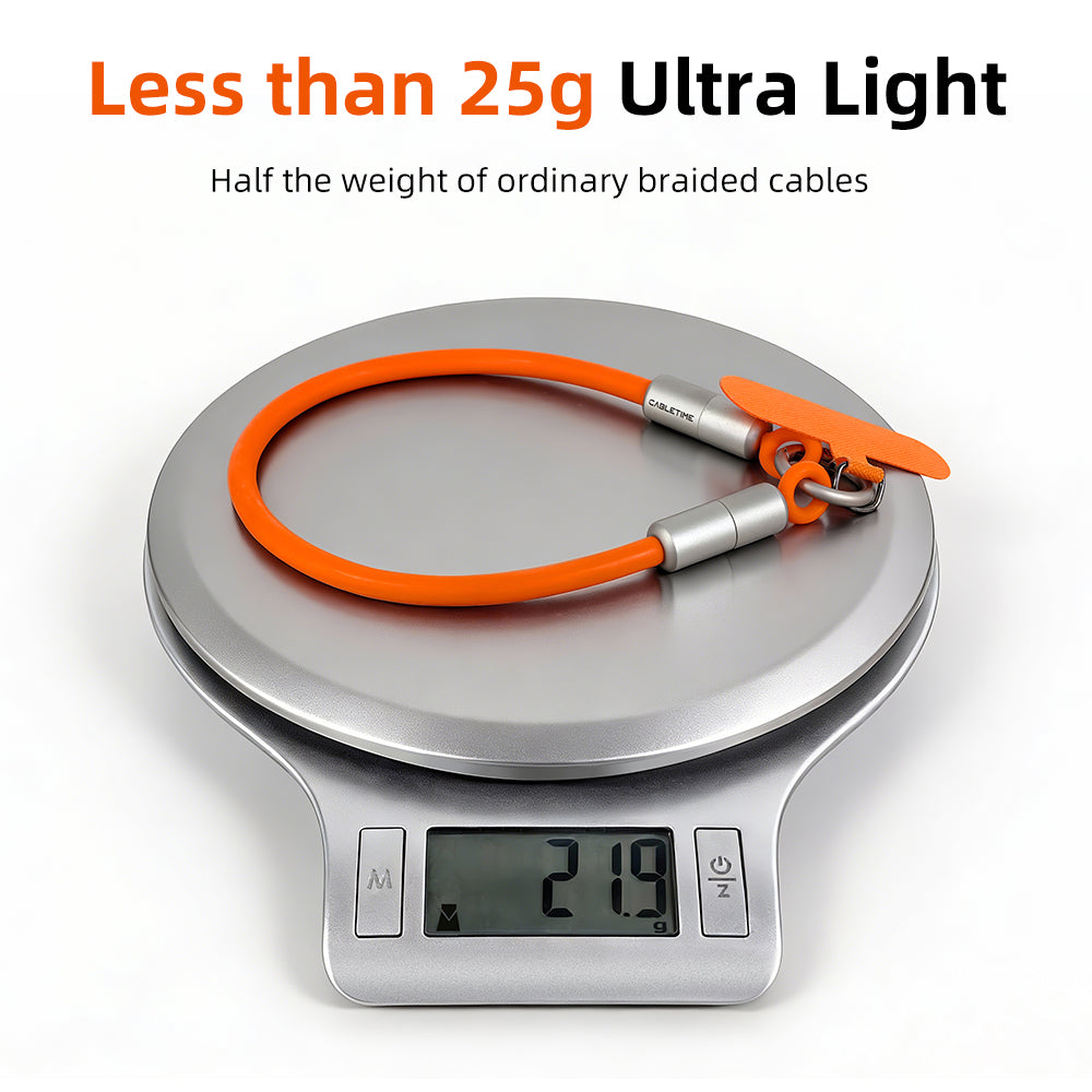 60W USB-C Keychain Charging Cable 480Mbps Data for iPhone 15/16/17, Samsung, Pixel