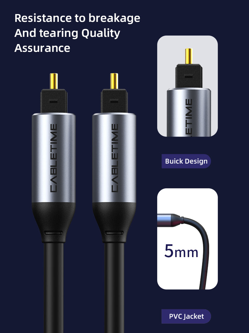 Premium Toslink Optical Cable 1m 2m 3m 5m for Sound Bar TV 