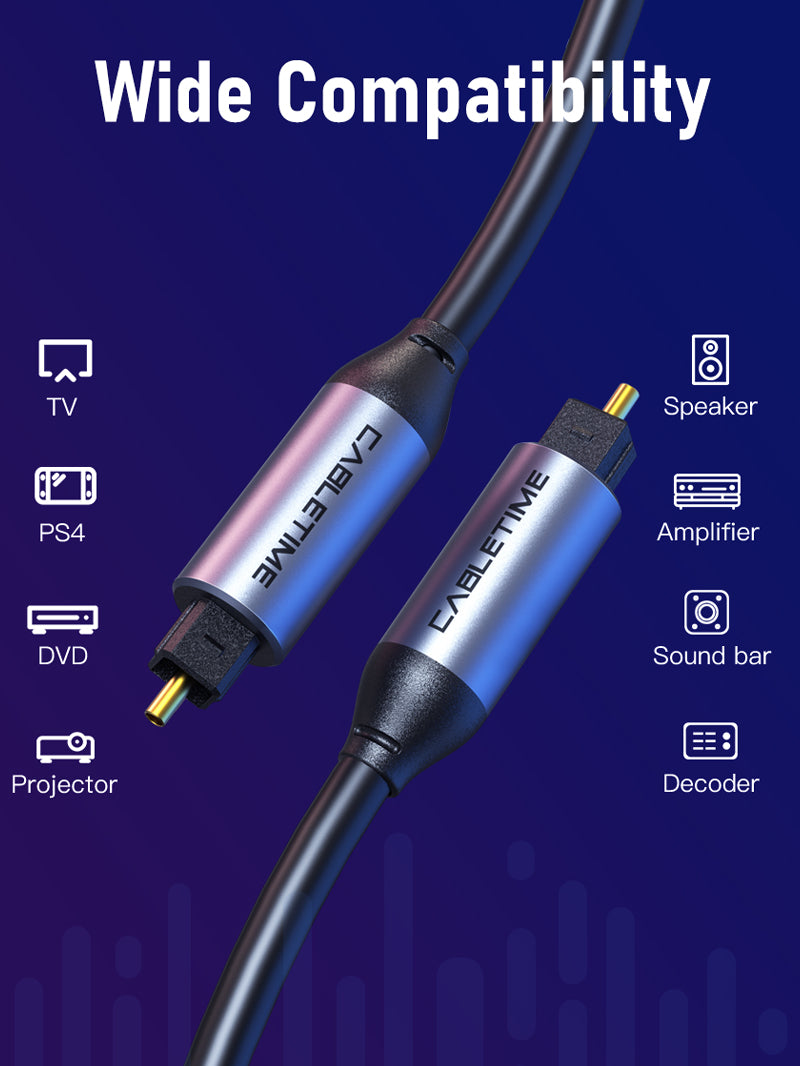 Premium Toslink Optical Cable 1m 2m 3m 5m for Sound Bar TV