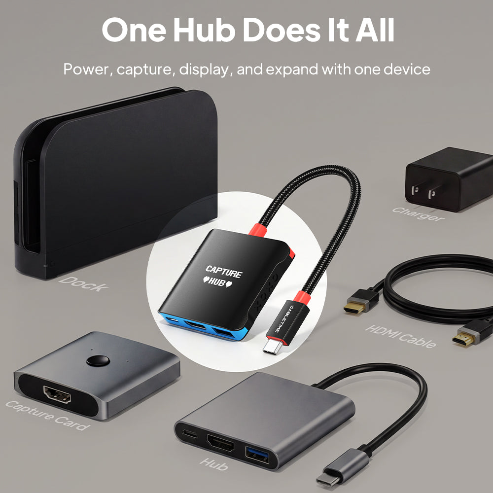 4K144Hz Switch 2 Dock Udskiftning Bærbar TV Dock Station 3-i-1 til Switch/Switch 2/Steam Deck