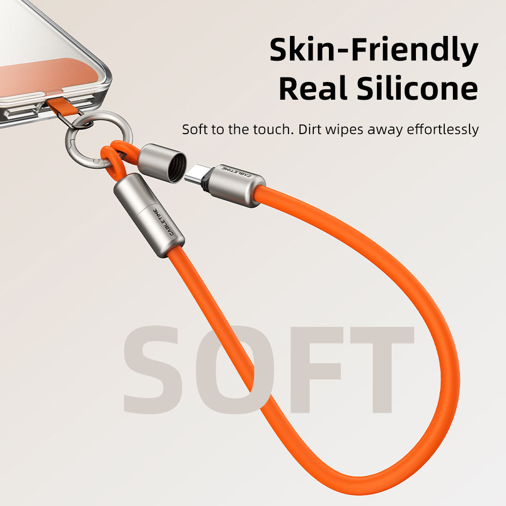 60W USB-C Keychain Charging Cable 480Mbps Data for iPhone 15/16/17, Samsung, Pixel