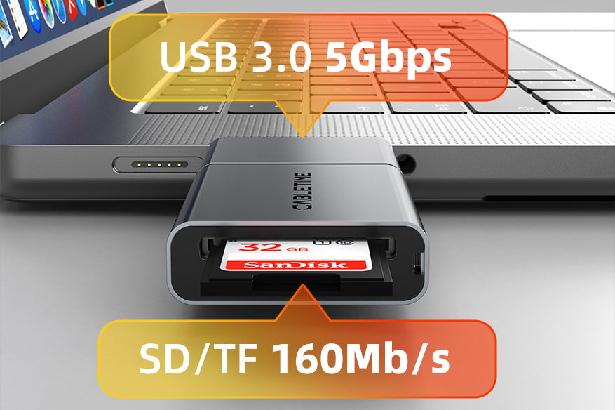 5gbps Transfer your files faster and smarter with this high-speed USB C micro sd card reader