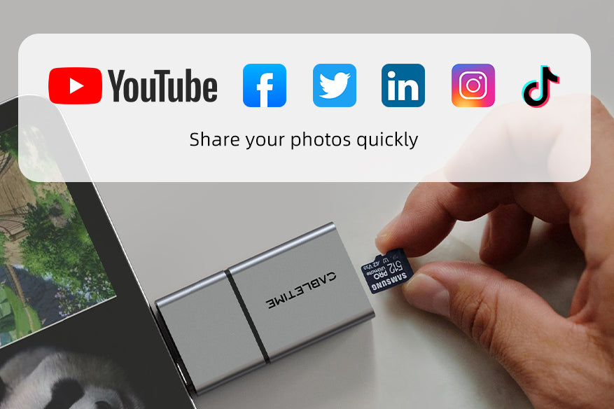 This plug-and-play USB 3.0 sd card reader lets you transfer files directly from your drone, digital camera, trail game camera, or dash cam to your iPhone or iPad—no apps or setup required.