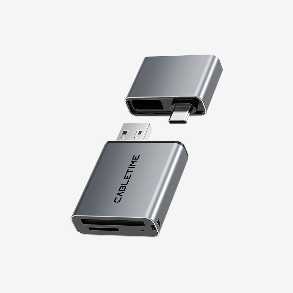 3 in 1 USB A 3.0 USB Type C SD Card Reader for iPhone and Android