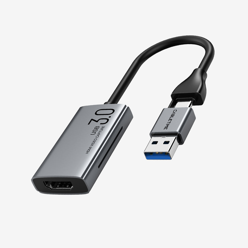 HDMI to USB/USB C Video Capture Card 1080P for Nintendo Switch Gaming Live Streaming