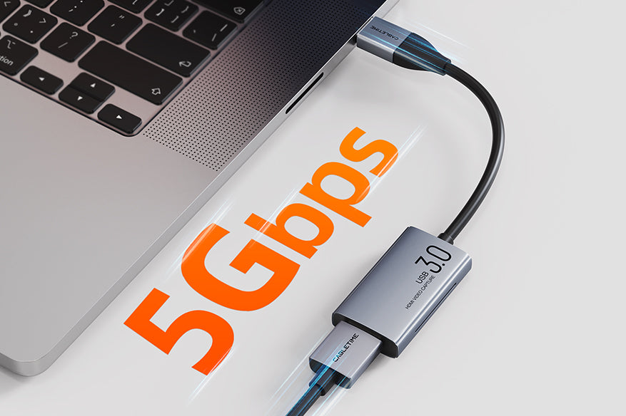 This HDMI to USB C capture card’s USB 3.0 interface ensures up to 5Gbps of data transfer speed, allowing you to record and stream in real time with no delays.