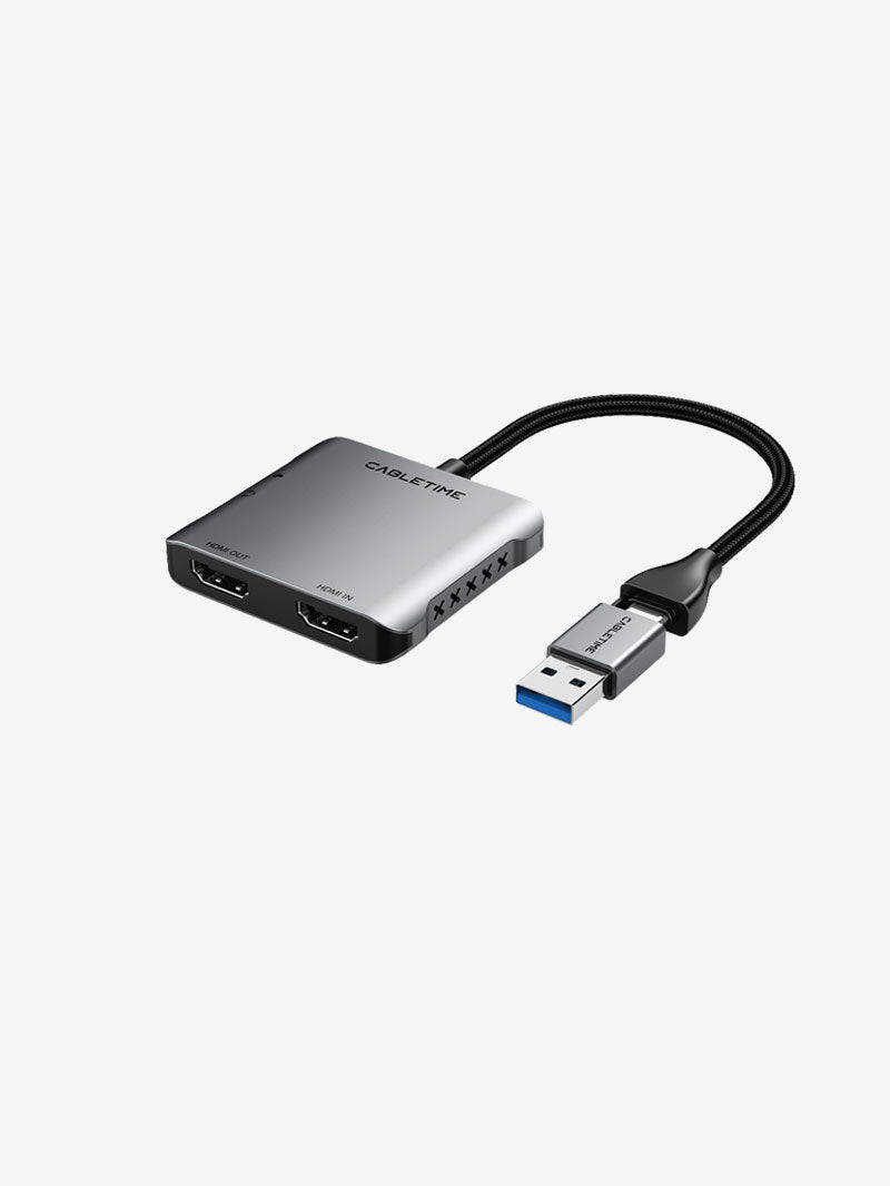 USB 3.0 HDMI Capture Card 1080P60 with 4K Loop Out for Streaming & Gaming