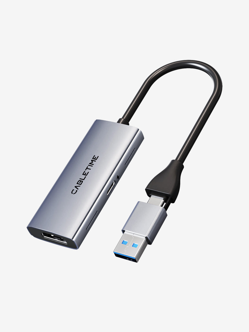 USB 3.0 Video Capture Card with 100W PD HDMI to USB/USB C for PS4 live streaming