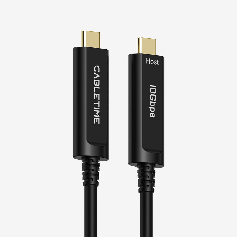 10Gbps USB-C 3.2 Gen 2 Kabel Data Optik Aktif (AOC) Transfer Data Serat untuk VR, Kamera