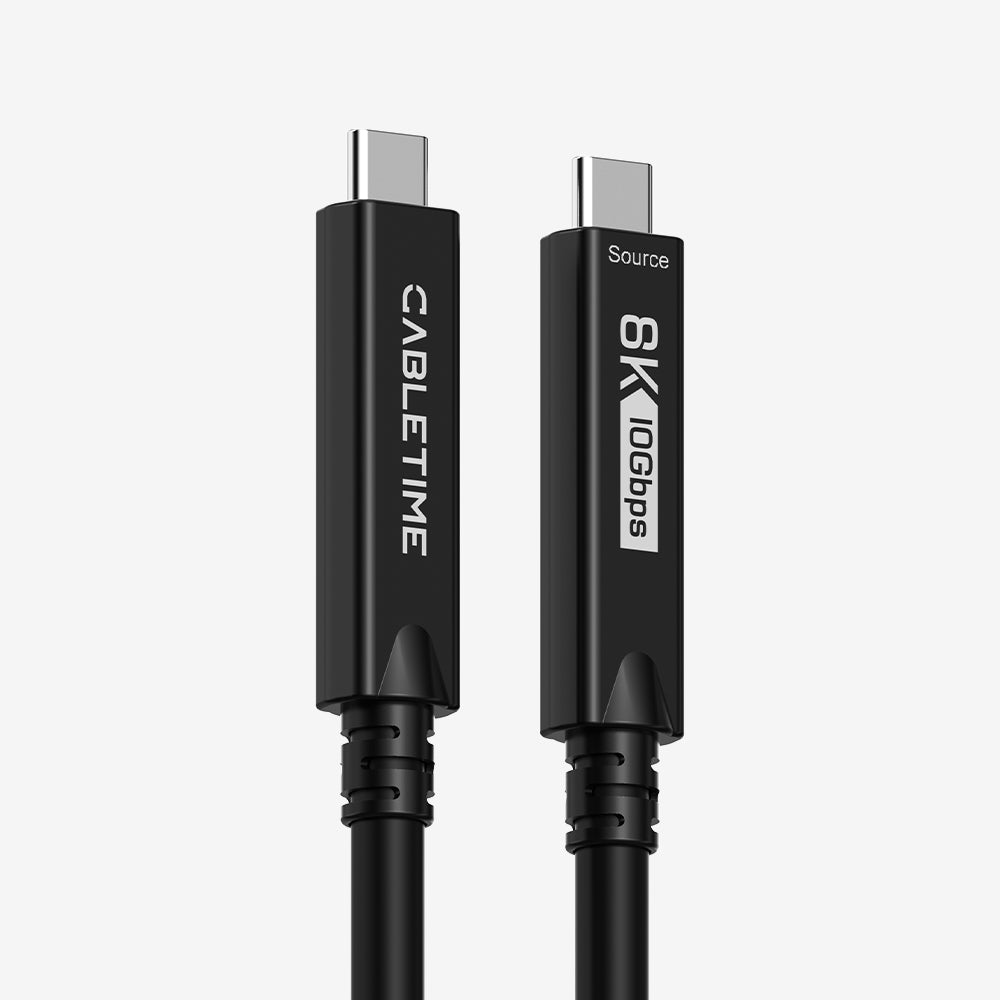 Longue vidéo active 5m 10m 15m du câble à fibres optiques actif d'AOC 60W 10GbpsG 8K60hz d'USB C