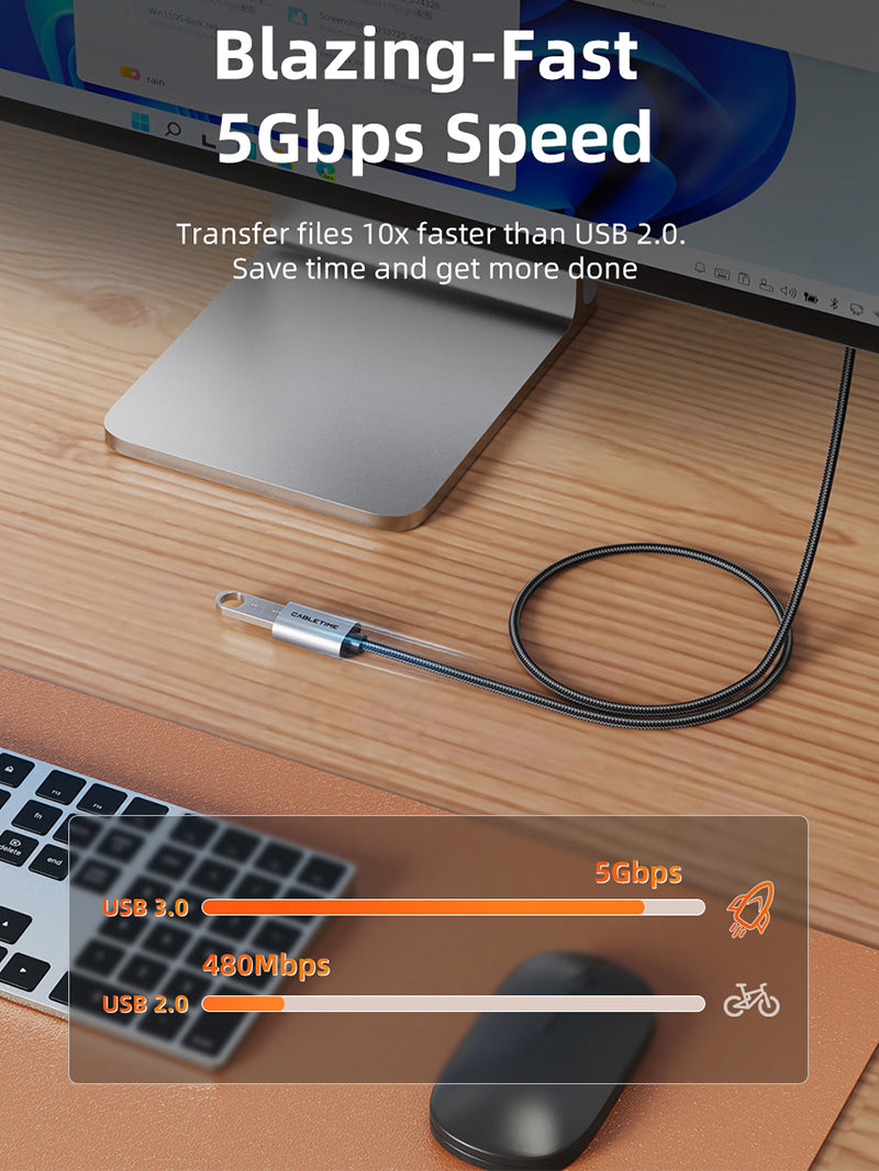 USB 3.0 A male to female extension cable 