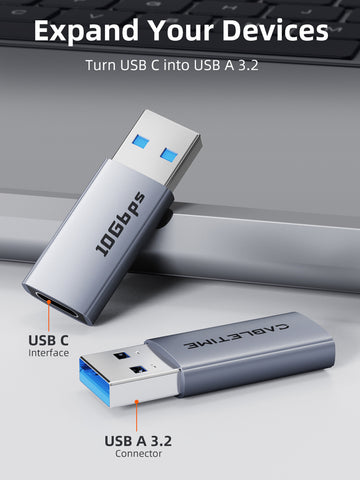 10Gbps USB 3.2 Gen 2 Type A to Type C Adapter