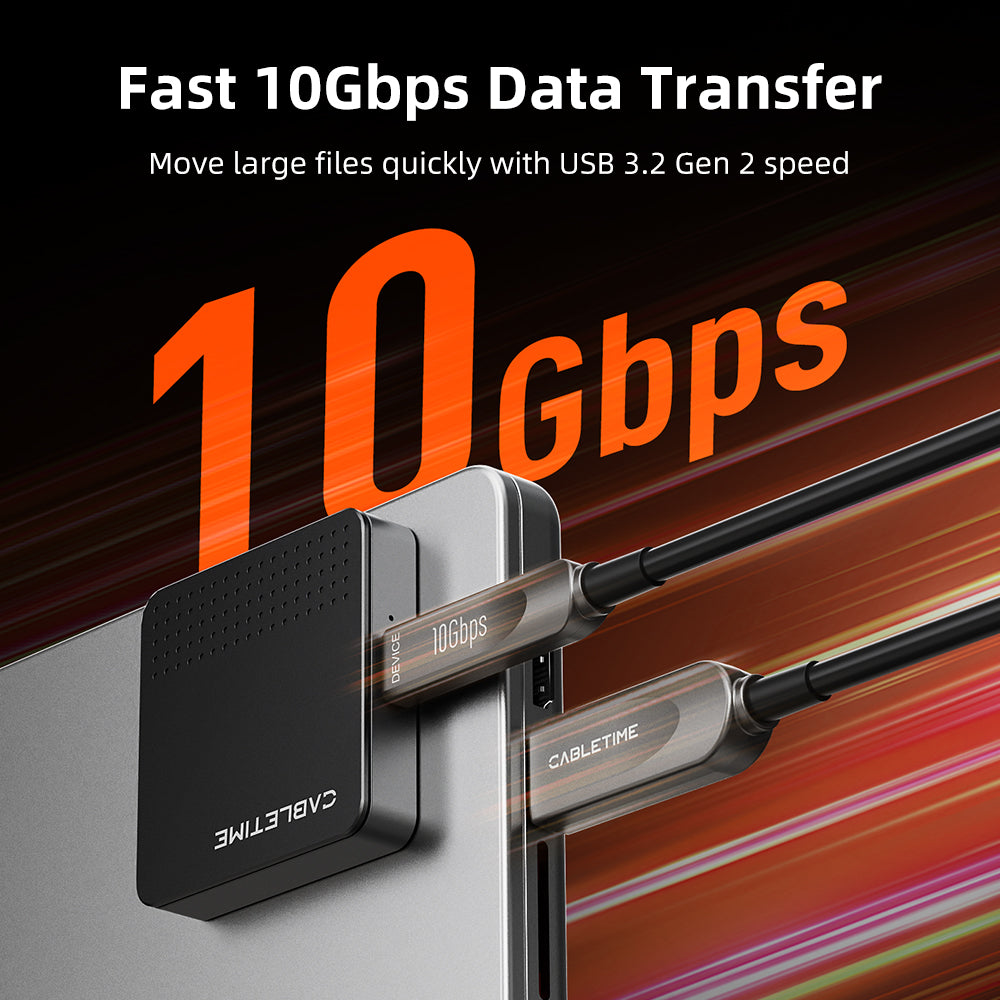 Langt USB C aktivt optisk kabel AOC 60W 10GbpsG 8K60hz Video 5m 10m 15m
