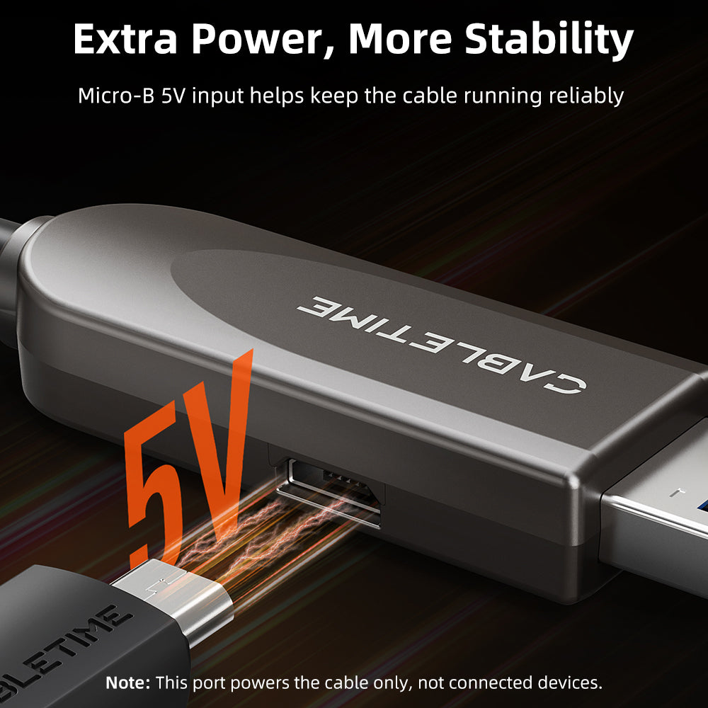 Langt USB C aktivt optisk kabel AOC 60W 10GbpsG 8K60hz Video 5m 10m 15m