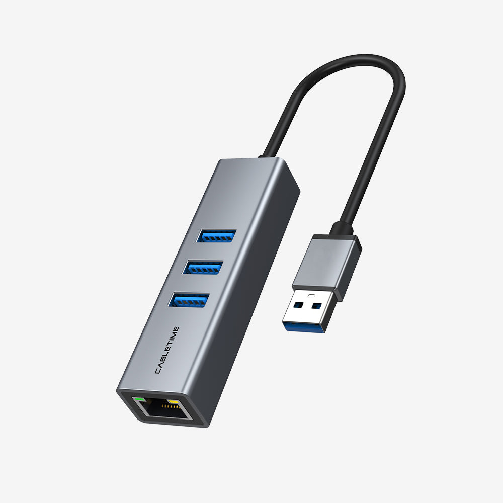 USB 3.0 3 Port Hub With Gigabit Ethernet Adapter