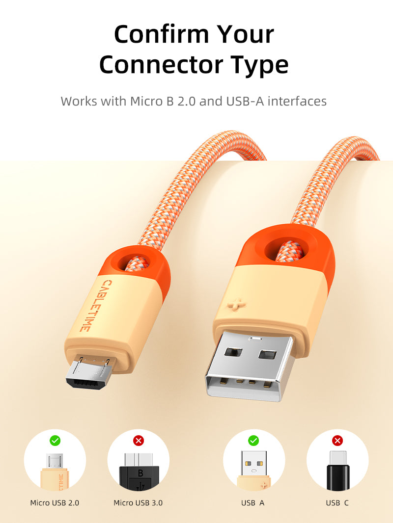 Wholesale USB 2.0 A to Micro B Charger Cable 