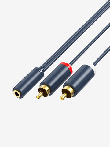 Adaptor Y kabel Audio Male 2 RCA betina 3.5mm