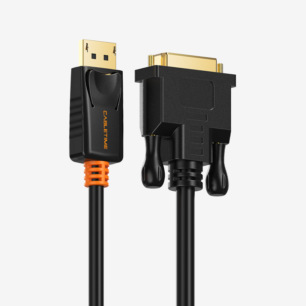 สายเคเบิล DisplayPort เป็น DVI D 1080P สำหรับโปรเจคเตอร์ PC HDTV