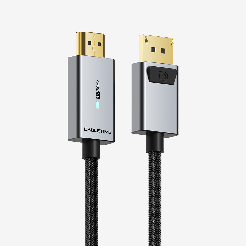 6ft DisplayPort til HDMI han-til-han-kabel 4K 60Hz