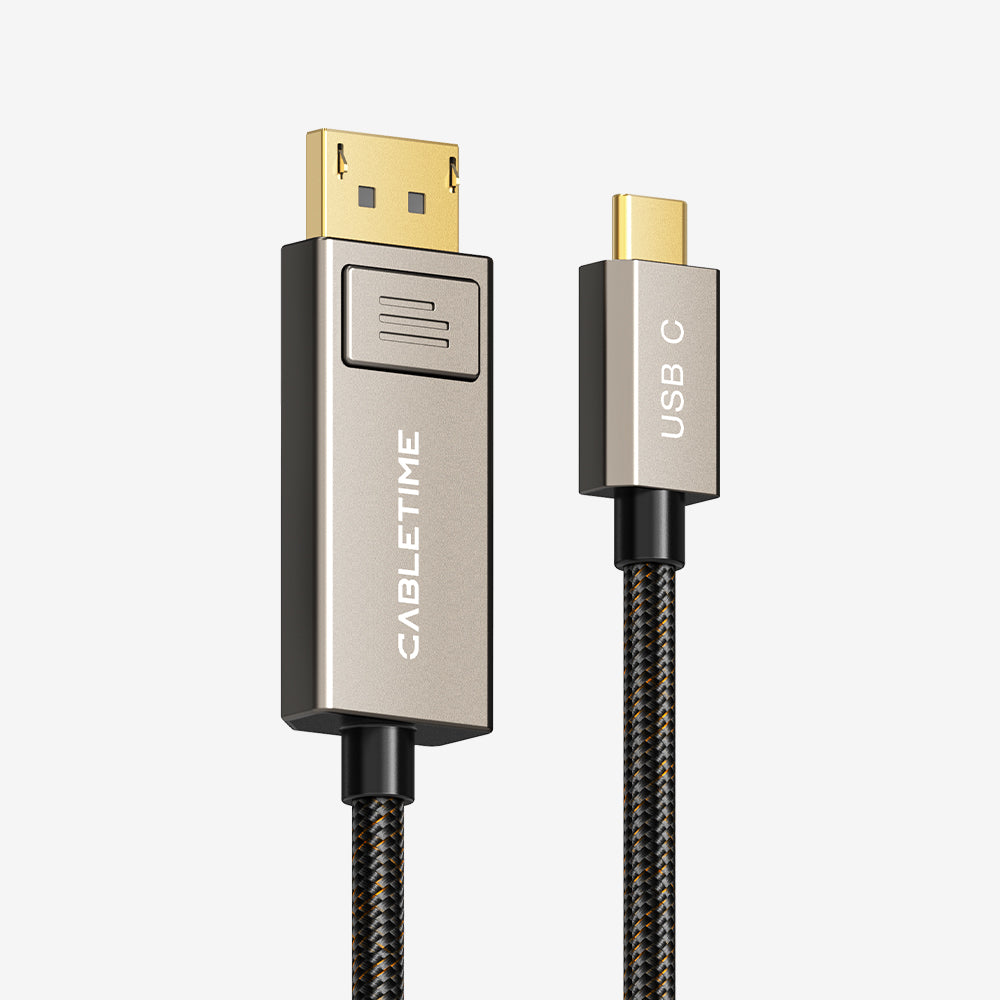 6.6フィート 8K 60Hz 双方向 USB Type-C - DisplayPort ケーブル 4K 144Hz MacBook Pro用