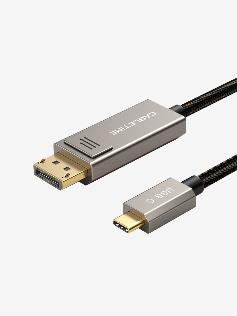 Kabel USB tipe-c ke DisplayPort, kabel dua arah 6,6 kaki 8K 60Hz 4K 144Hz untuk MacBook Pro