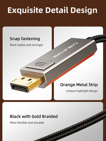 6,6 фута 8K 60 Гц Двунаправленный кабель USB Type-C-DisplayPort 4K 144 Гц для MacBook Pro