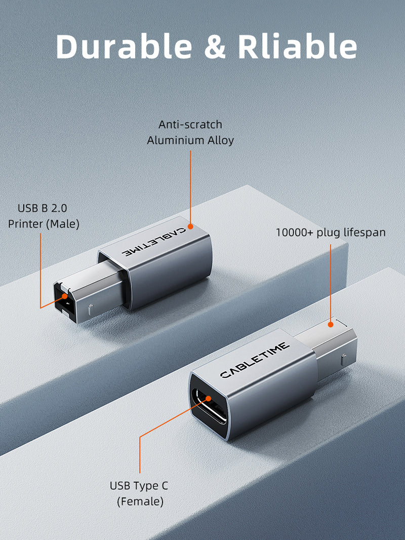 usb 2.0 type b male to type c female adapter