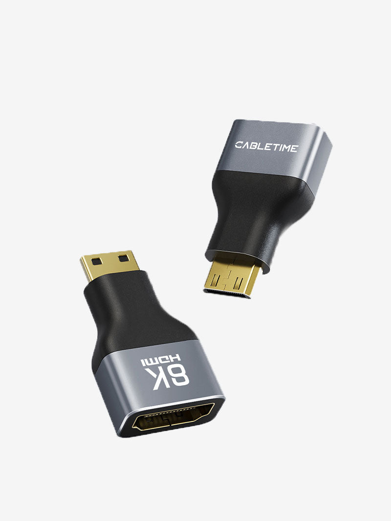 Bidirectional 8K Mini HDMI Male to HDMI Female Adapter