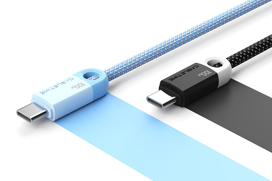 vibrant color options like sky blue, starry black usb c to usb c 2.0 cable