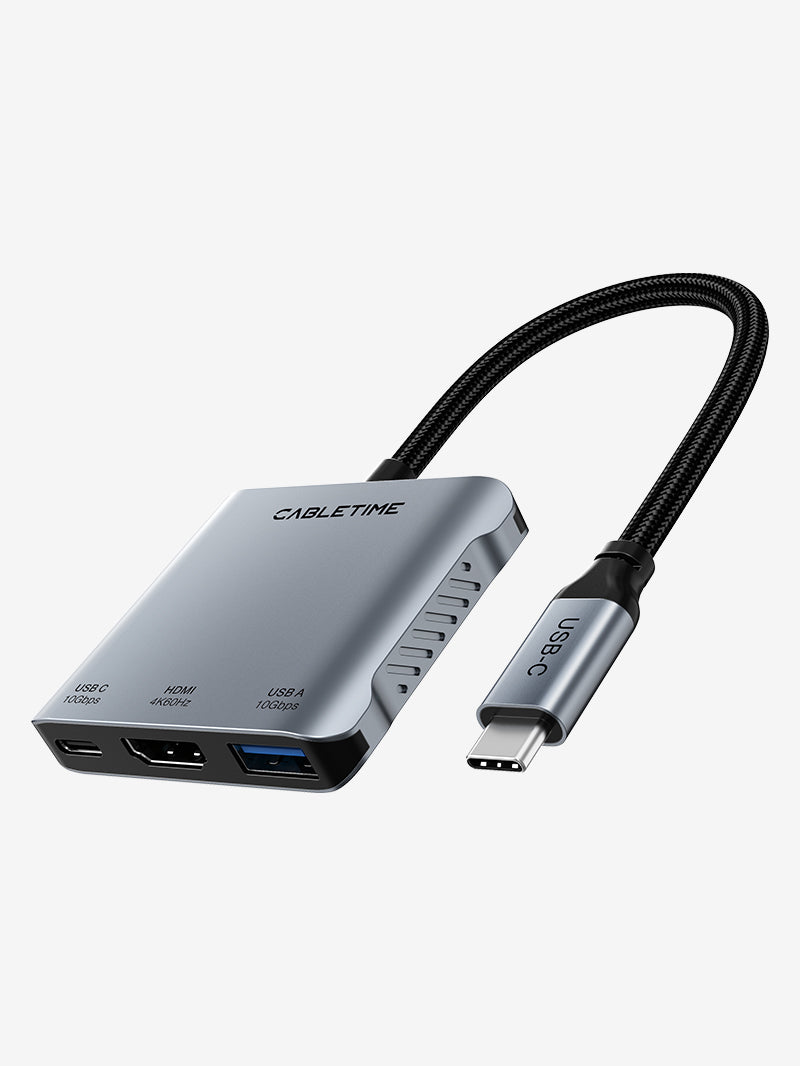 10 Gbps 5 IN 1 USB C Hub med HDMI 4K 60Hz 140w strømforsyning