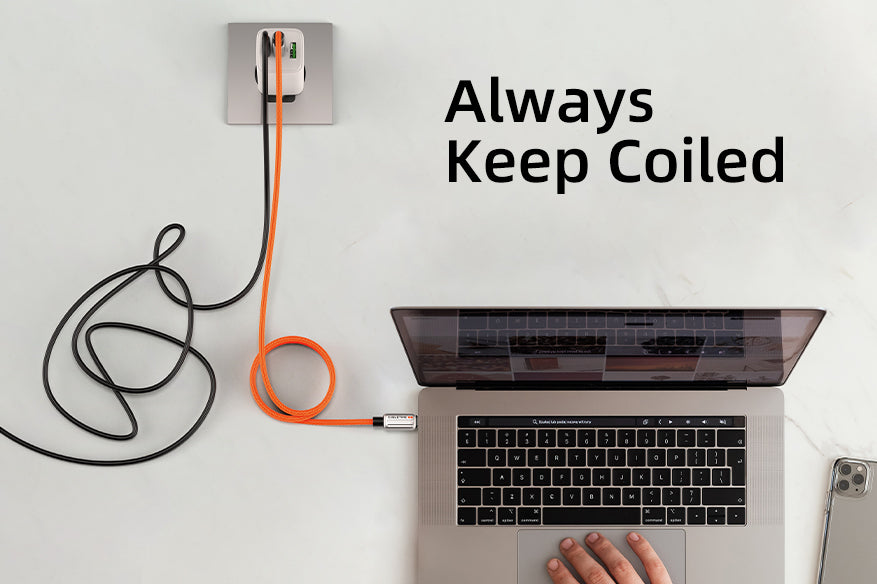 Cable magnetico CABLETIME MW-CU06L USB-C a USB-C 240w de 2 mts Naranjado