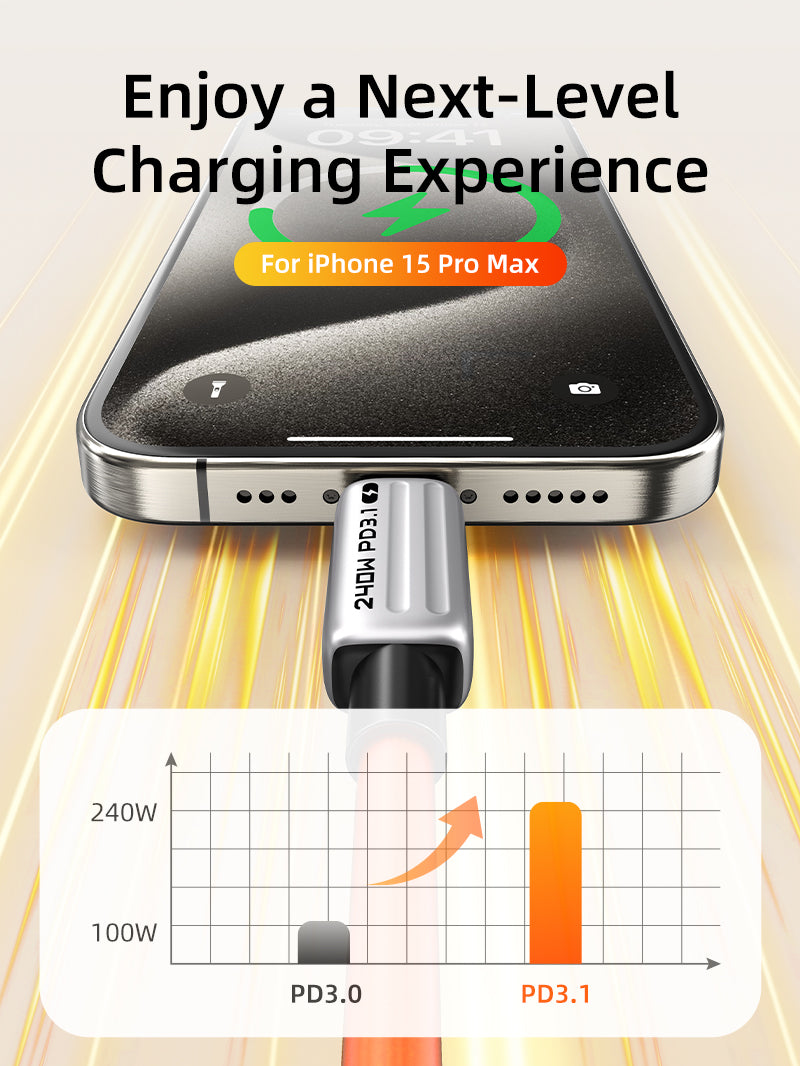 Fast 240W USB-C Charge Cable support PD3.1 for iPhone 15 Pro Max 