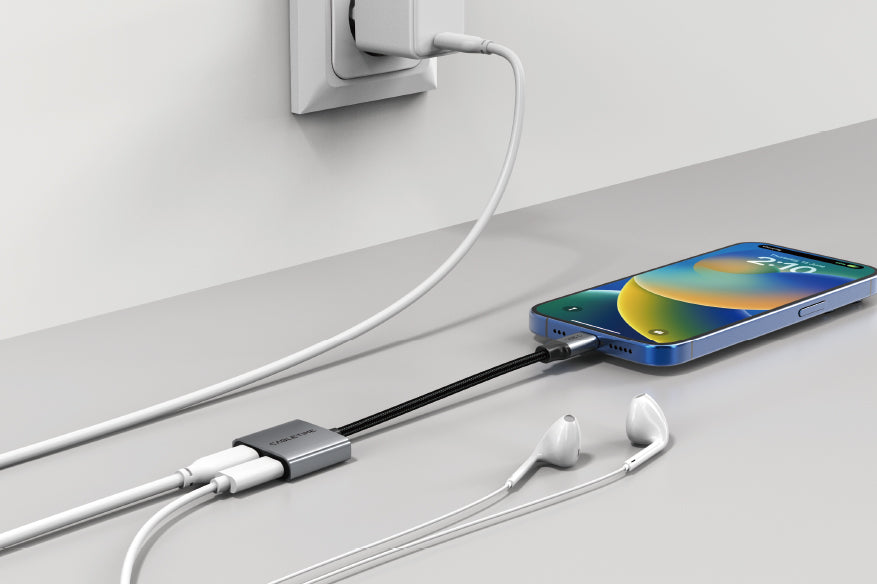 USB-C headset and charging adapter
