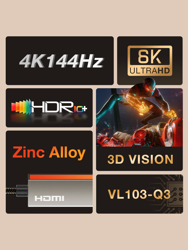 USB C to DP 1.4 Cable 8K 60Hz 4K 144hz 