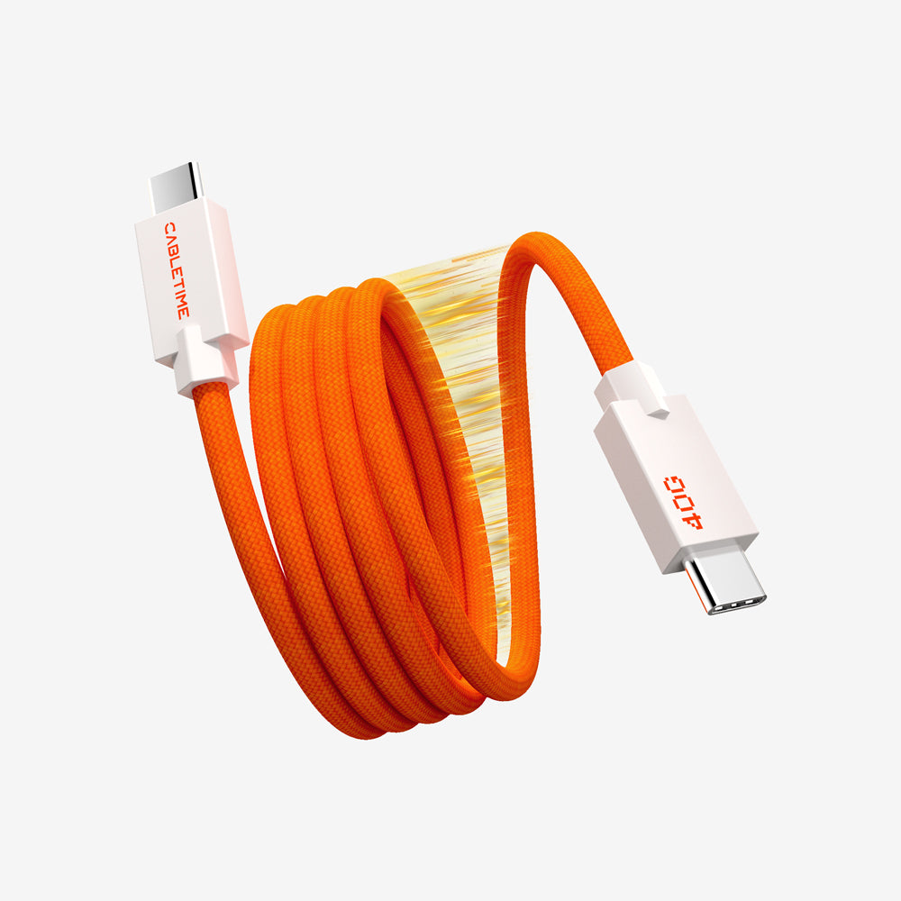 240W USB4 Magnetisk spole USB-C Opladningskabel 1m 40 Gbps 8k til MacBook iPad Android
