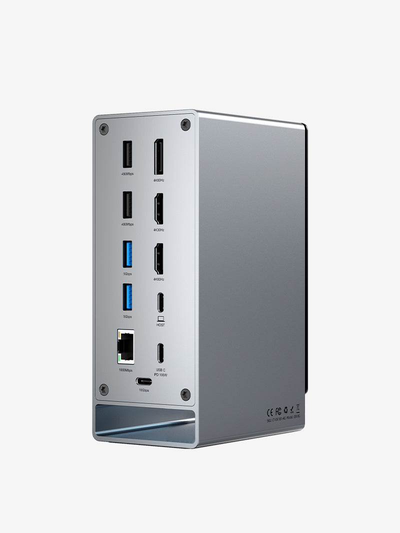 Three Monitor 16-in-1 USB Type C Docking Station with SSD Enclosure