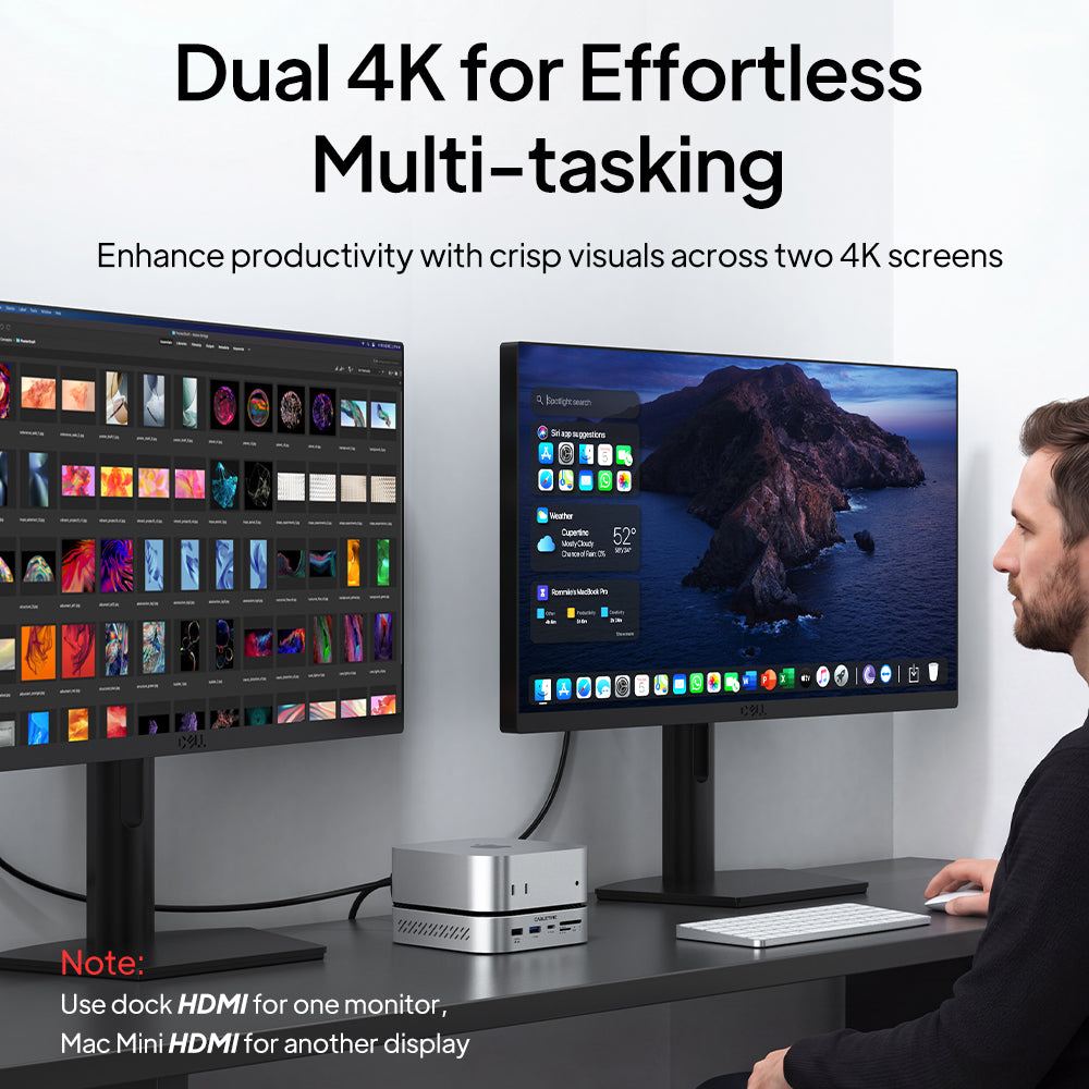 8-i-1 USB-C-dockingstation med 5.5" Indbygget display