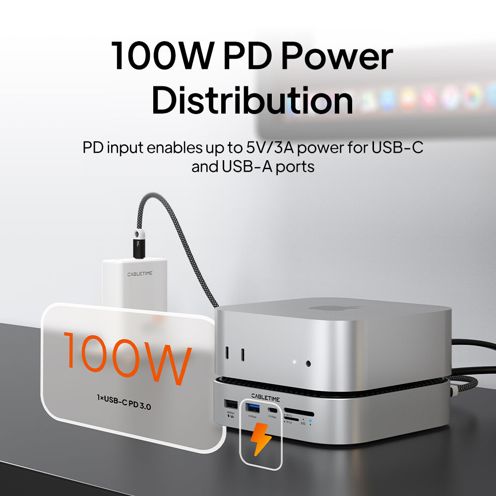 8-i-1 USB-C-dockingstation med 5.5" Indbygget display