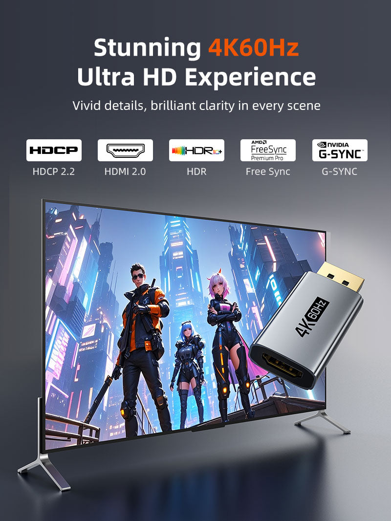 Adaptateur féminin HDMI DPPORT 4K Displayport.