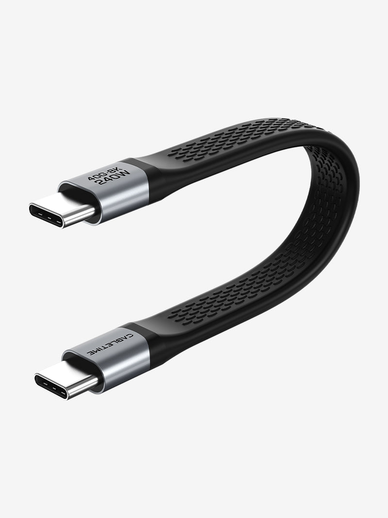 Short Flat USB 4 Type C Cable 40Gbps 240W 8K@60Hz