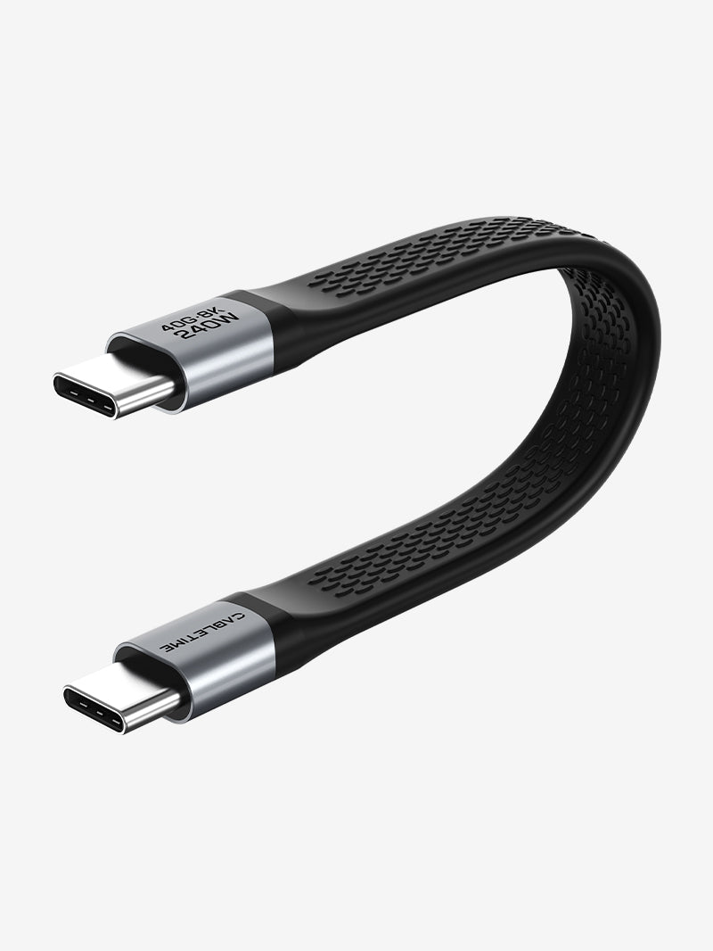Short Flat USB 4 Type C Cable 40Gbps 240W 8K@60Hz 