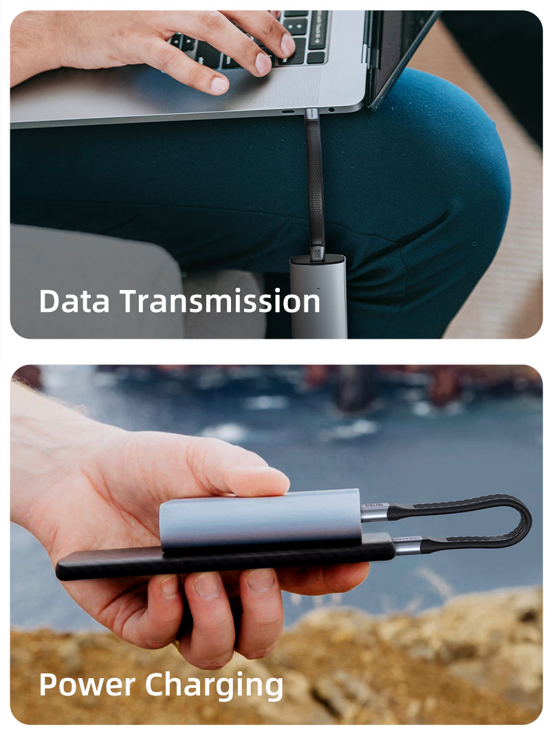 Short Flat USB 4 Type C Cable 40Gbps 240W 8K@60Hz 