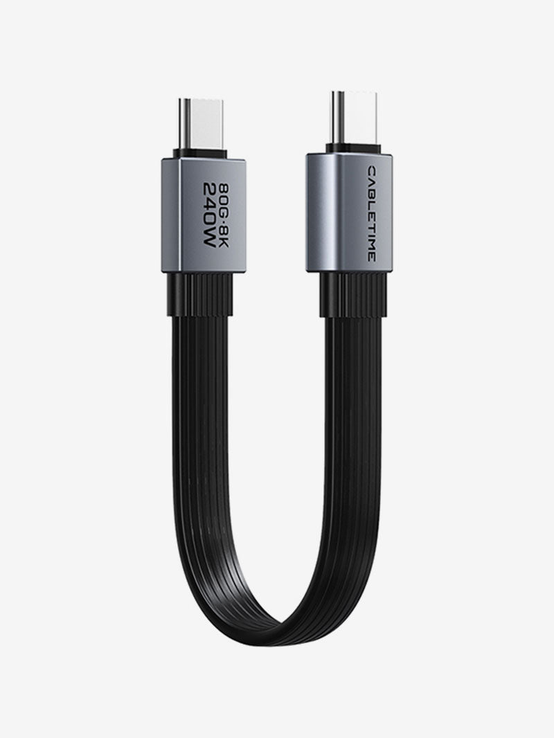 Portable USB4 V2.0 Keychain Cable Short USB C Cable - 80Gbps, 240W